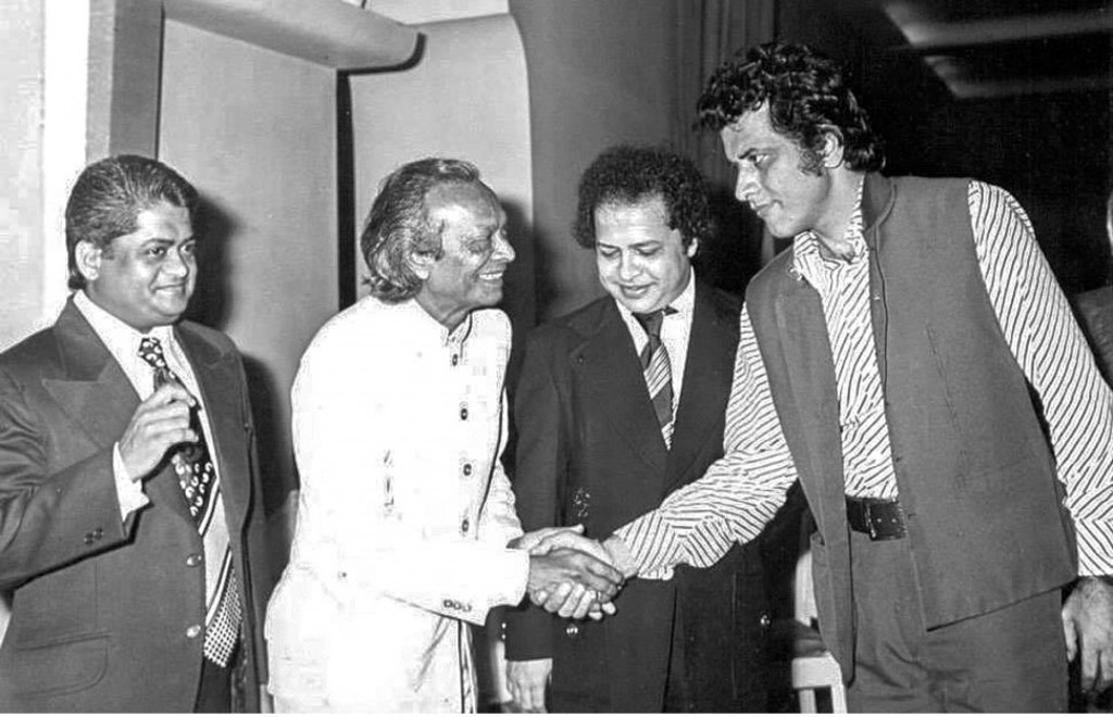 With Lakshmikant, Pyarelal and Manoj Kumar.