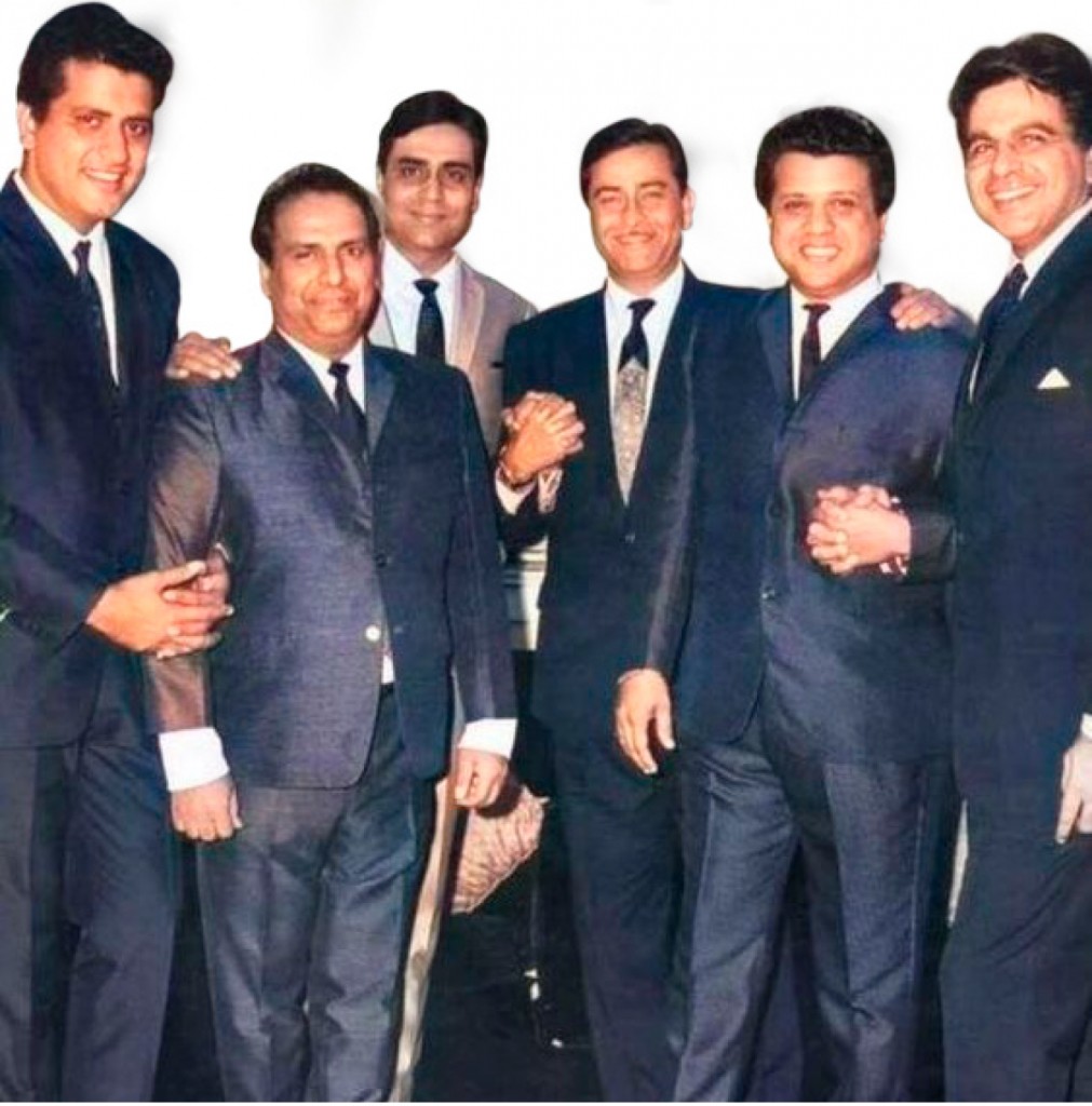 From L : Manoj Kumar, Shankar, Rajendra Kumar, Raj Kapoor, Jaikishan and Dilip Kumar.