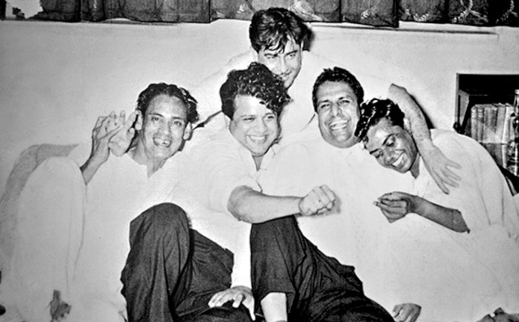 From L: Hasrat Jaipuri, Jaikishan, Raj Kapoor, Shankar and Shailendra.