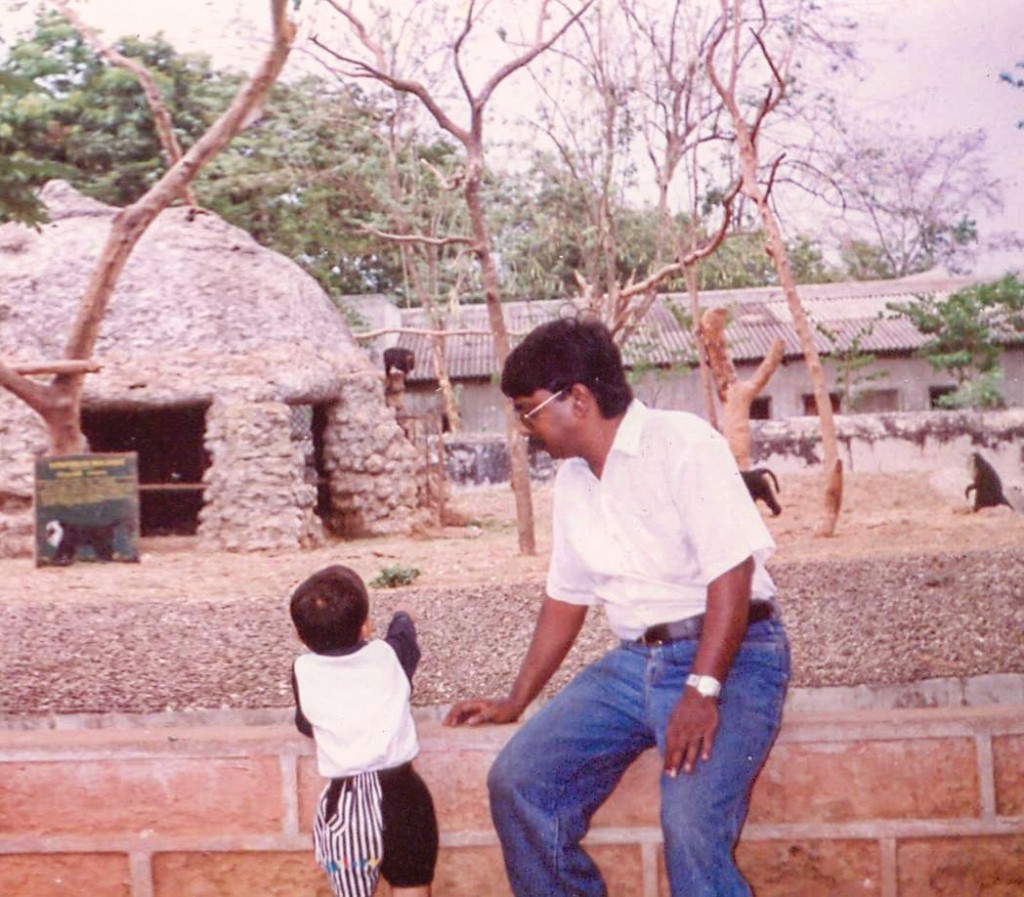 Ravichandran with his son.