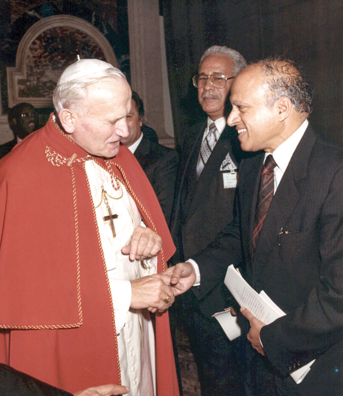  With Pope John Paul II in 1983.