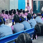 RC Coimbatore Vadavalli president Ramesh Subramaniam coaches students on spoken English.