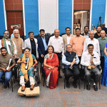 Award recipients along with Mukti Foundation managing trustee Meena Dadha
(seated, ­centre), PDG P T Ramkumar (standing, centre)  and members of RC Madras Metro.