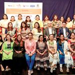 DG Manjoo Phadke (3rd from L, second row), RC Pune Pride president Sudhir Bapat (3rd from R) and Avinash Joag (R) with women entrepreneurs at the launch of Project NAWNI 2.0 in Sept 2023.