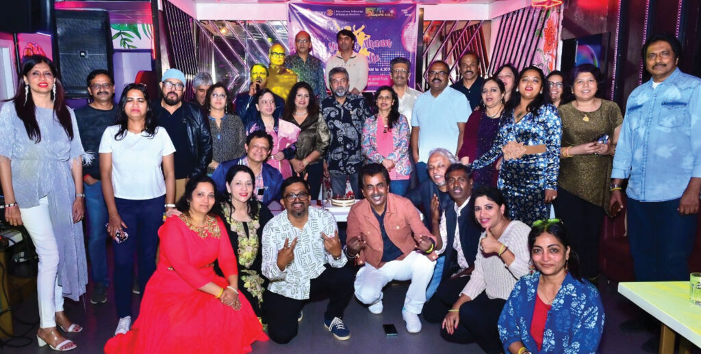 IFRM Regional Coordinator (Zone 7) Ravi Chakravarthi (centre, black shirt) with RID 3191 IFRM members at a music event in Bengaluru.